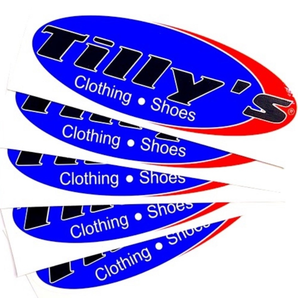 5 Vintage Rare Tilly’s Stickers Decal Clothing Cali Retro Skate Surf Snowboard‎